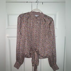 Multicolor high neck blouse